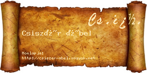 Csiszér Ábel névjegykártya