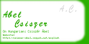 abel csiszer business card
