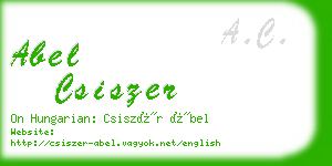 abel csiszer business card